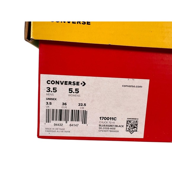 NEW Converse Golf Wang Chuck 70 Hi Blue Polka Dot Size 3.5 170011C Blue Denim - Picture 9 of 9